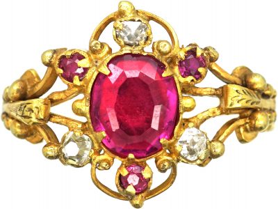 Regency 15ct Gold, Pink Tourmaline & Diamond Ring