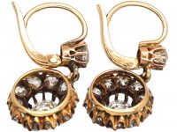 Edwardian 18ct Gold Diamond Cluster Earrings with a Diamond Above