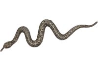 Mid 20th Century Silver & Marcasite Large Snake Brooch