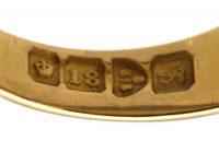 Edwardian 18ct Gold Keeper Ring with Faceted Detail