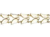 Norwegian Mid Century Silver & White Enamel Bracelet
