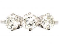 Art Deco Platinum, Three Stone Diamond Ring