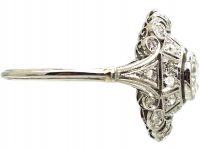 Art Deco Platinum & Diamond Ornate Ring