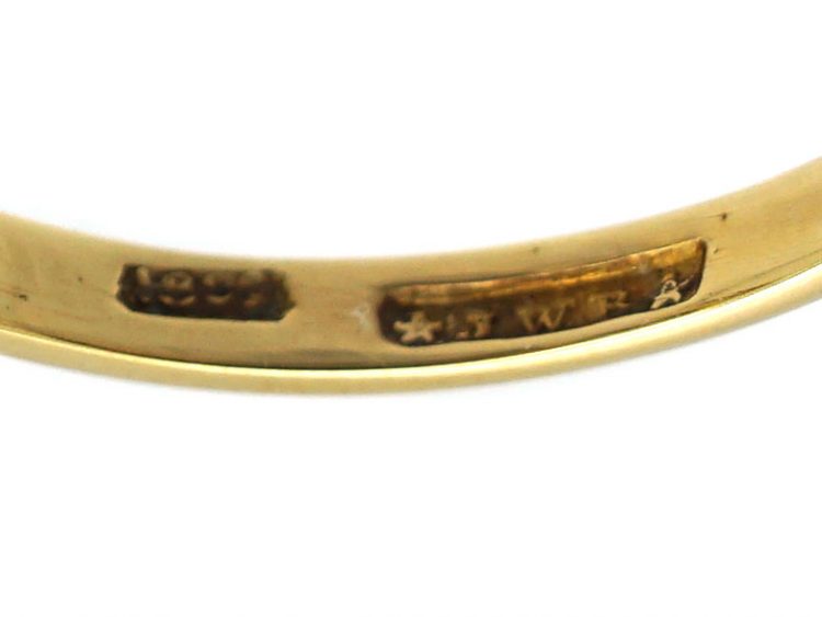 Art Deco 18ct Gold & Platinum, Sapphire & Diamond Octagonal Shaped Ring