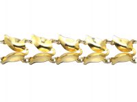Norwegian Mid Century Silver & White Enamel Bracelet