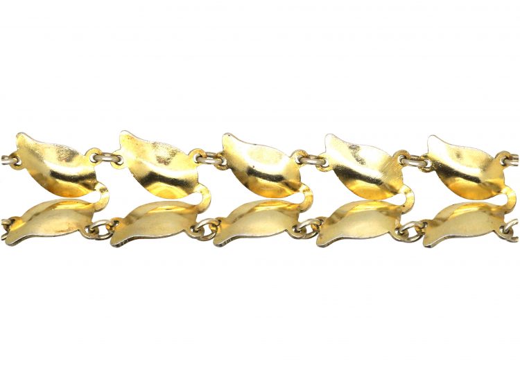 Norwegian Mid Century Silver & White Enamel Bracelet
