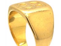 Early 20th Century Belgian 18ct Gold Signet Ring with Intaglio of Weeping Hearts & Spades
