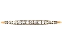 Edwardian 15ct Gold Bangle set with Graduated Old Mine Cut Diamonds