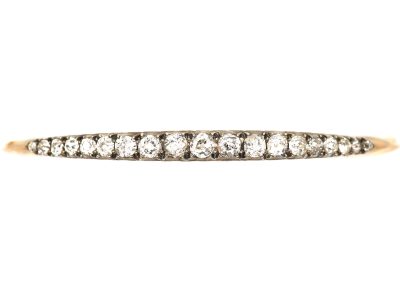 Edwardian 15ct Gold Bangle set with Graduated Old Mine Cut Diamonds