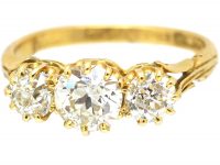 Victorian 18ct Gold Three Stone Diamond Ring