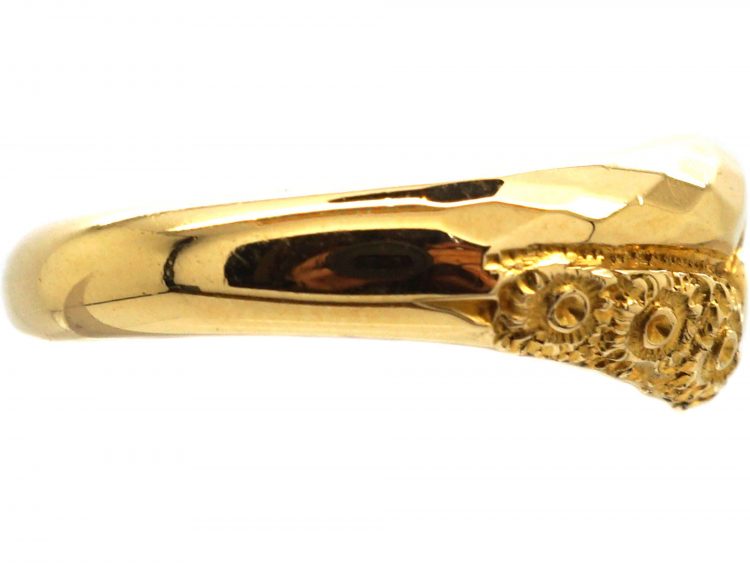 Edwardian 18ct Gold Keeper Ring with Faceted Detail