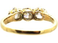 Victorian 18ct Gold Carved Half Hoop Ring set with Three Diamonds