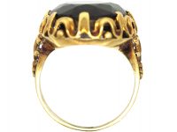 Art Deco 14ct Gold Ring set with a Large Oval Green Tourmaline