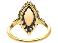 Edwardian 18ct Gold Opal & Diamond Marquise Shaped Ring