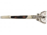 Art Deco Platinum & Diamond Solitaire Ring with Diamond Set Shoulders