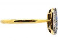 Art Deco 18ct Gold & Platinum, Sapphire & Diamond Octagonal Shaped Ring