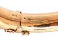 Edwardian 9ct Gold Bangle with Ivy Leaf Engraved Detail