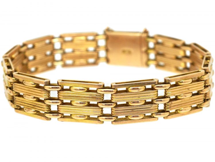 Edwardian 15ct Gold Gate Bracelet