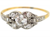 Art Deco Platinum, Ribbon Design Diamond Ring