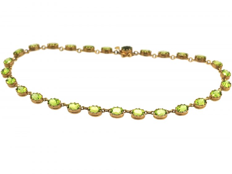9ct Gold & Peridot Riviere Necklace