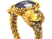 Regency 18ct Gold & Blue & Yellow Paste Ring