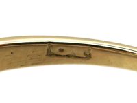 Victorian 18ct Gold, Sapphire & Diamond Carved Half Hoop Ring