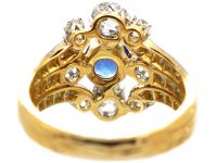 French Belle Epoque 18ct Gold & Platinum, Sapphire & Diamond Ring