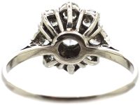 1950s Large Platinum & Diamond Cluster Ring