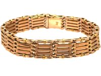 Edwardian 9ct Gold Gate Bracelet
