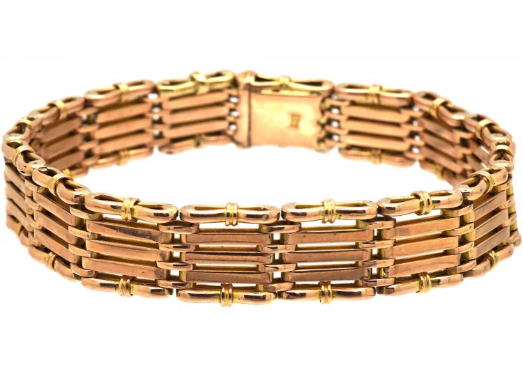 Edwardian 9ct Gold Gate Bracelet