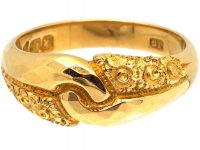 Edwardian 18ct Gold Keeper Ring with Faceted Detail