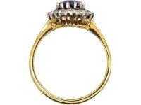 Retro 18ct Gold, Sapphire & Diamond Cluster Ring