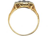Edwardian 18ct Gold, Sapphire & Diamond Hexagonal Cluster Ring
