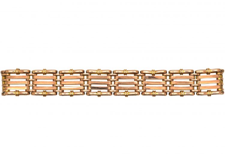 Edwardian 9ct Gold Gate Bracelet