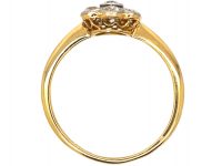 Edwardian 18ct Gold & Platinum Daisy Cluster Diamond Ring
