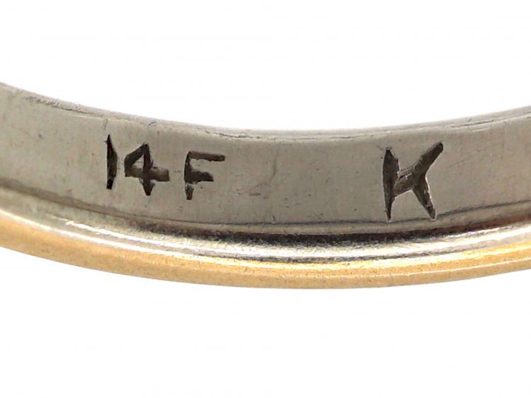 Retro 22ct Gold & Platinum Wedding Ring