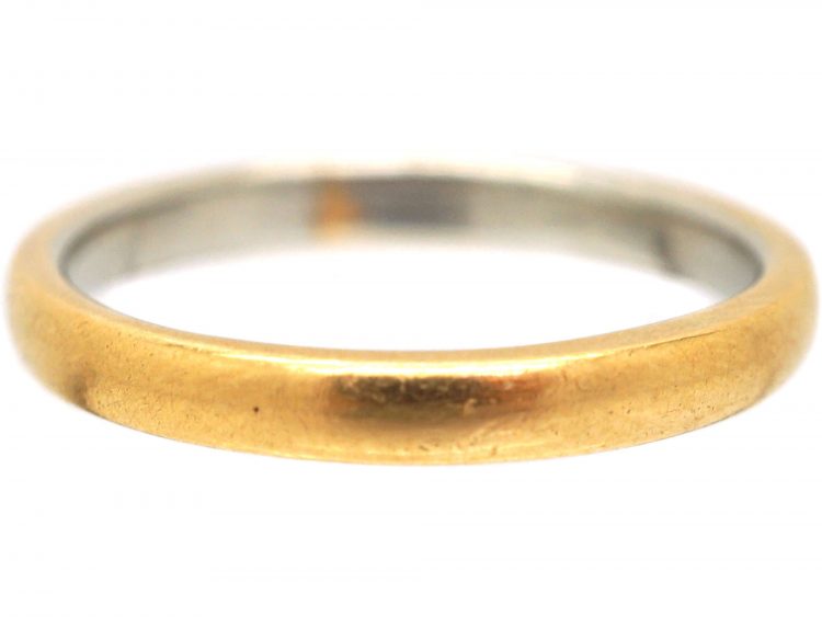 Retro 22ct Gold & Platinum Wedding Ring