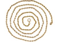 Edwardian 9ct Gold Medium Length Prince of Wales Twist Chain