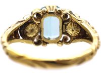 Early 20th Century 14ct Gold, Aquamarine & Diamond Ring