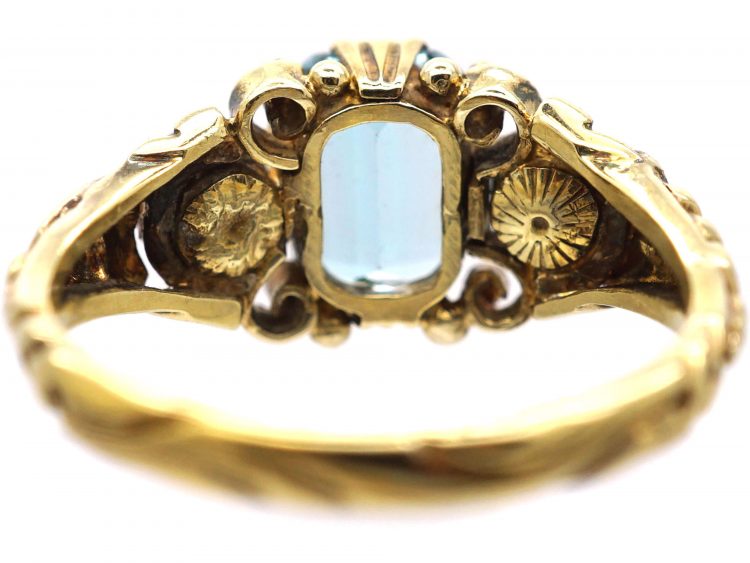 Early 20th Century 14ct Gold, Aquamarine & Diamond Ring
