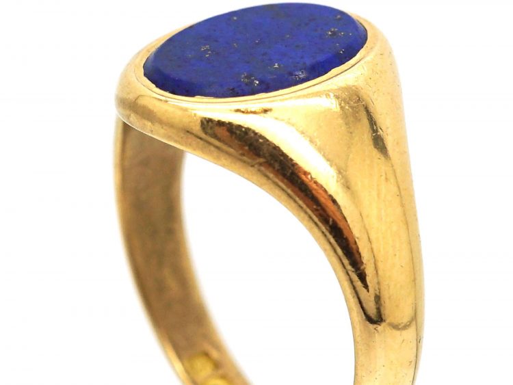 Early 20th Century 18ct Gold Signet Ring set with Lapis Lazuli