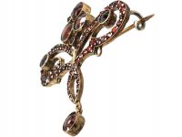 Art Nouveau Brooch set with Garnets