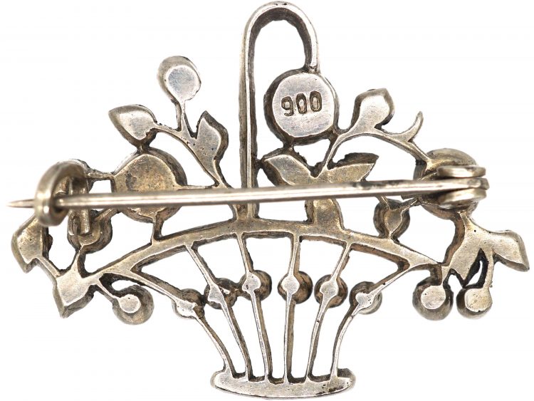 Edwardian Silver & Paste Giardinetti Brooch