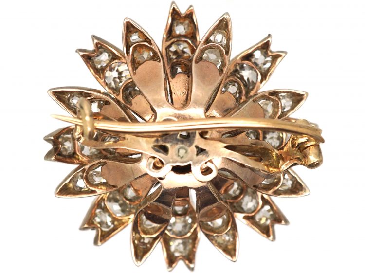 Victorian Diamond Flower Brooch