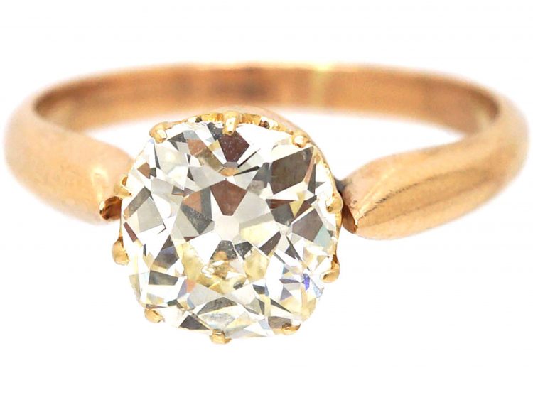 Edwardian 18ct Gold, Diamond Solitaire Ring