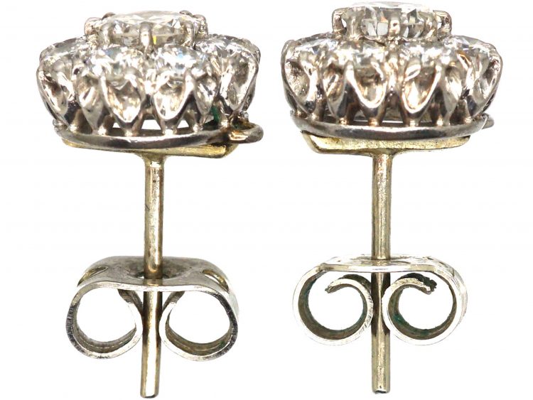 18ct White Gold, Diamond Cluster Earrings