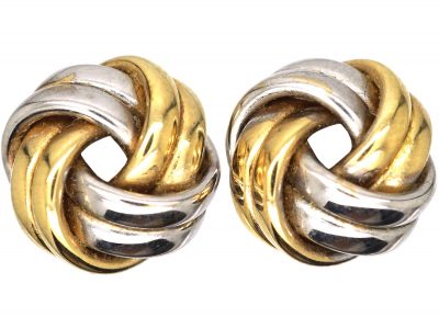 9ct Two Gold Colour Gold Knot Earrings