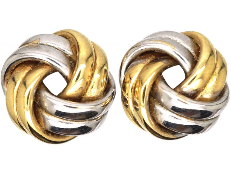 9ct Two Gold Colour Gold Knot Earrings