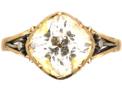 Georgian 15ct Gold & Diamond Shaped Paste Ring