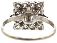 Art Deco Platinum & Diamond Square Ring